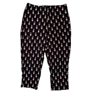 Vintage Hanky Panky Leggings Cropped Capri Tights Floral Small